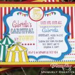 Carnival Circus Invitations Digital File